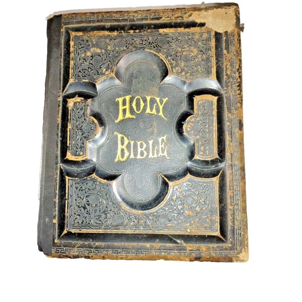 1883 Old & New Testament Bible with Concordance World Religions Tables and more.